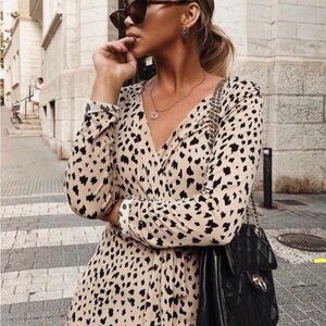 Mango Leopard Wrap Dress